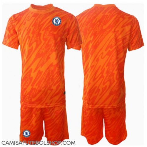 Camisa de time de futebol Chelsea Goleiro Replicas 1º Equipamento Infantil 2024-25 Manga Curta (+ Calças curtas)